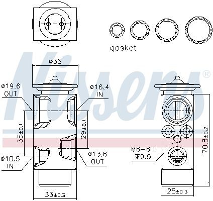 клапан кондиционера расширительный!\ DAF F 95 (87-) 360 999322 NISSENS