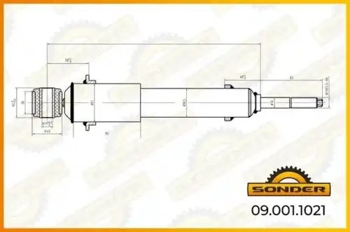 Амортизатор подвески кабины задний XF95+XF15 090011021 SONDER