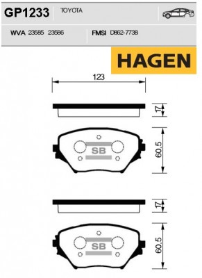 Колодки тормозные дисковые GP1233 GP1233 SANGSIN