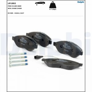 Колодки тормозные PEUGEOT Boxer CITROEN Jumper FIAT Ducato (06-) передние (4шт.) LP1992 DELPHI