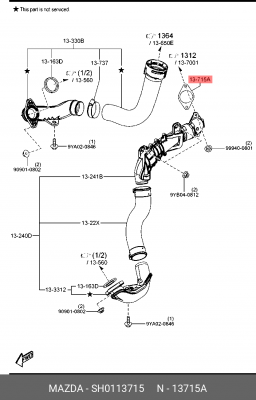 SH0113715 ПРОКЛАДКА ВОЗДУШНОГО ПАТРУБКА R034/15AREV SH0113715 MAZDA