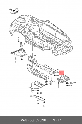 5QF825201E Облицовка днища 5QF 825 201 E VAG