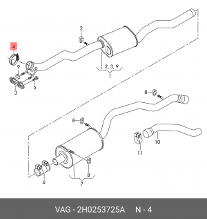 Хомуты глушителя!\ VAG 2H0 253 725 A VAG