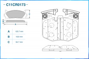 Тормозные колодки передние Low Metallic C11CR0173 C11CR0173 CWORKS