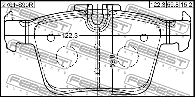 Колодки задние VOLVO XC90 2015- 2701-S90R 2701-S90R FEBEST
