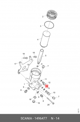 Фильтр топливный 1496477 SCANIA