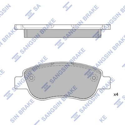 Колодки тормозные RENAULT Megane (03-) передние (4шт.) SANGSIN SP1808 SANGSIN