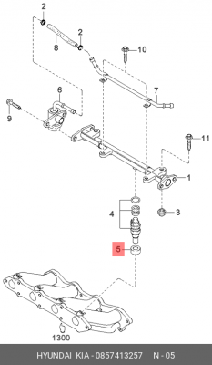 Кольцо уплотнительное форсунки 0857413257 HYUNDAI KIA