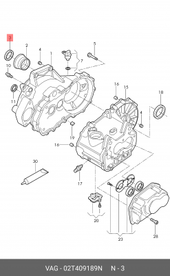 Сальник привода VW Golf,Passat,Polo,Tiguan AUDI A1,A2 SEAT Leon SKODA Fabia,Octa 02T 409 189 N VAG