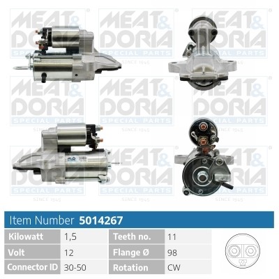 Стартер FORD Focus (04-),Mondeo (00-) (1.8/2.0) MEAT&DORIA 5014267 MEAT DORIA