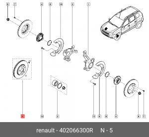 диск тормозной перед.! к-кт 2шт.\ Renault Duster 1.6/1.5DCi 10 402066300R 402066300R RENAULT