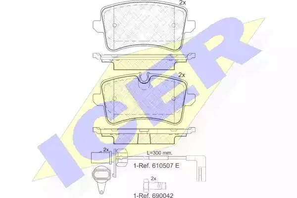 181986 колодки дисковые задние!\ Audi A6/A7/A8 2.0TFSi-6.3/2.0TDi-4.2TDi 09> 181986 ICER