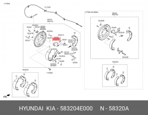 Цилиндр тормозной задний HYUNDAI HD35 (17-) KIA Bongo 3 (06-) (2.9-J3,2.5-A2) ле 583204E000 HYUNDAI KIA
