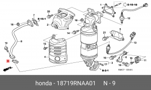 Прокладка HONDA форсунки топливной OE 18719RNAA01 HONDA