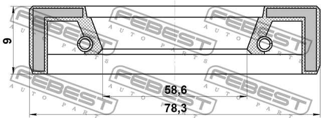 сальник КПП! 60x78x9 Nissan Sunny/Primera 2.0 16V 4WD 90-96 /Bluebird U12 95FAY-60780909X FEBEST