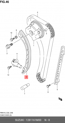 Натяжитель 12811-61M00 12811-61M00 SUZUKI