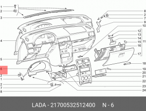 ЩИТОК ПАНЕЛИ ПРИБОРОВ 21700532512400 LADA VAZ