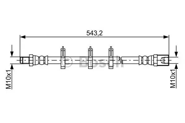 шланг тормозной! передн. прав. L=512\ Opel Mokka 12>, Chevrolet Trax 13> 1 987 481 848 BOSCH