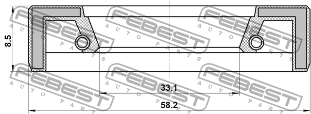 Сальник полуоси 33.1X58.2X8.5X8.5 95FAS35580909X FEBEST