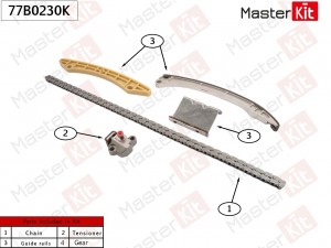 Комплект цепи ГРМ CHEVROLET EPICA 2.5L X25D1 04- (без звездочек) Masterkit 77B02 77B0230K MASTER KIT