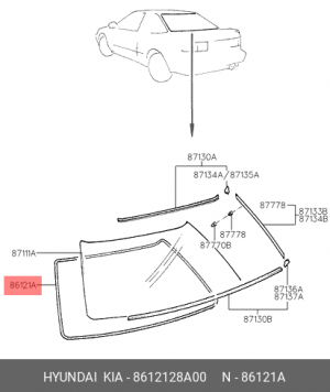 УПЛОТНИТЕЛЬ ВЕТРОВОГО СТЕКЛА 8612128A00 MOBIS