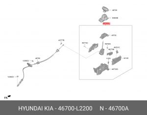 46700L2200 РЫЧАГ ПЕРЕКЛЮЧЕНИЯ ПЕРЕДАЧ АКПП 46700L2200 HYUNDAI KIA