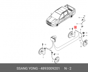Датчик АБС SSANGYONG Actyon (06-),Kyron (05-),Actyon Sports (06-) колеса заднего 4893009201 SSANG YONG