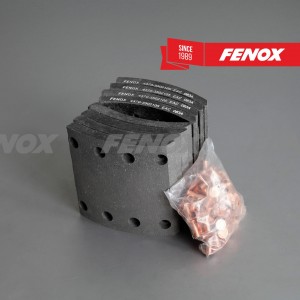 накладки торм.задние! к-кт 8шт. сверленые с заклепками 64шт.151х142.9х16.2\МАЗ-4 BP53222 FENOX