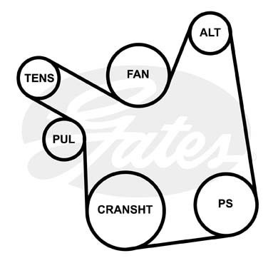 Ремень приводной поликлиновой 6PK1718 GATES 6-PK-1718 GATES
