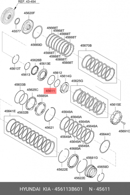 Упорное кольцо акпп 45611-3B601 456113B601 HYUNDAI KIA
