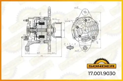 Генератор Premium 24V, 90A со шкивом о.н RVI/VOLVO 21041752 / MAHLE - MG 877 — 2 170019030 SONDER