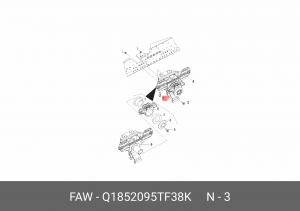 Болт крепления балансира 3250 6х6 Q1852095TF38K FAW