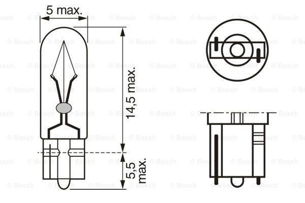 Лампа 12V W2W W2x4.6d Pure Light BOSCH 1987302218 BOSCH