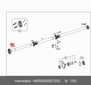 болт крепления кардана! М12x1.5х30\ MB N 000000 007032 MERCEDES BENZ