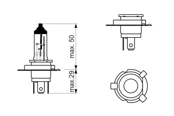 OSRAM ORIGINAL LINE 12 V Галогенная лампа PU43t-3 1 987 302 092 BOSCH