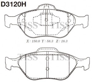 Колодки тормозные дисковые (с антискрипной пластиной)  FORD FIESTA IV (JA_, JB_) D3120H MK KASHIYAMA