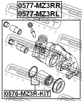 Суппорт тормозной 0577-MZ3RL 0577-MZ3RL FEBEST