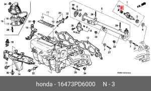 Кольцо уплотнительное HONDA Accord (00-) форсунки топливной OE 16473PD6000 HONDA