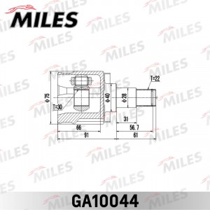 ШРУС КПП SKODA FELICIA 1.3-1.6 90 (GKN 303589) GA10044 GA10044 MILES