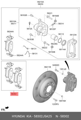 Колодки тормозные HYUNDAI G70 (18-) задние (4шт.) OE 58302J5A25 HYUNDAI KIA
