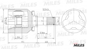 ШРУС внутренний LADA 08-099 1.1-1.5 86- (GKN 302315) GA10017 GA10017 MILES