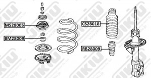 Подшипник опоры амортизатора HONDA JAZZ/FIT 02-08, SUZUKI SWIFT 03-10 BM28009 BM28009 JIKIU
