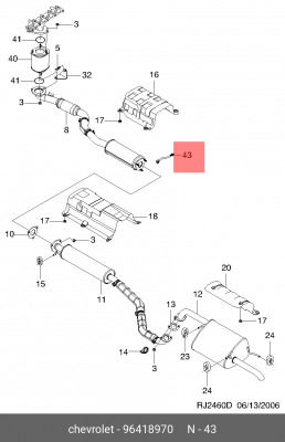 Датчик кислородный (в коллектор) 96418970 96418970 DAEWOO