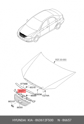 КОЖУХ HYUNDAI/KIA 863612F500 HYUNDAI KIA