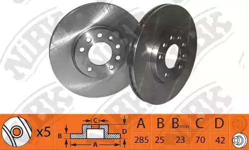 Диск тормозной OPEL Vectra C передний (1шт.) NIBK RN1390 NIBK