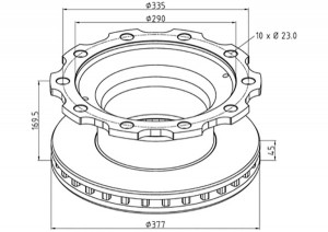 диск тормозной! 377/ x45/169.5 10n-335-M23\ BPW SKH Eco SB3745 046.377-00A PETERS ENNEPETAL