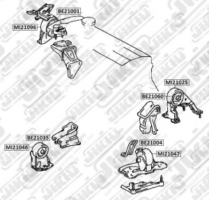 Катридж опоры двигателя TOYOTA AVENSIS T22, CALDINA 92-02 BE21001 BE21001 JIKIU