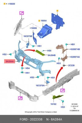 панель передняя!\ Ford Transit 14> 2 022 338 FORD
