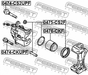 РЕМКОМПЛЕКТ СУППОРТА ТОРМОЗНОГО ПЕРЕДНЕГО подходит для MITSUBISHI LANCER,LANCER  0475-CS2F FEBEST