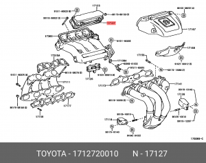 прокладка коллектора!\ Toyota 17127-20010 TOYOTA